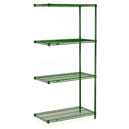 5 Tier Wire Shelving Add-On Unit, 48W X 18D X 86H, Green Epoxy Finish